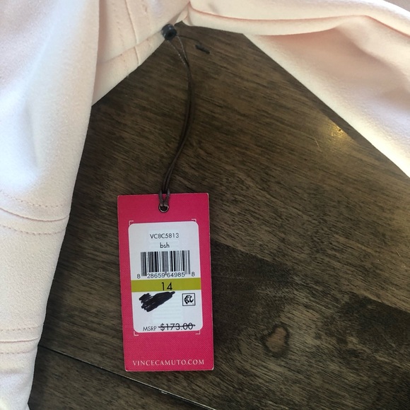 Vince Camuto Soft Pink Midi Dress Lined Fit and Flare - Picture 6 of 10